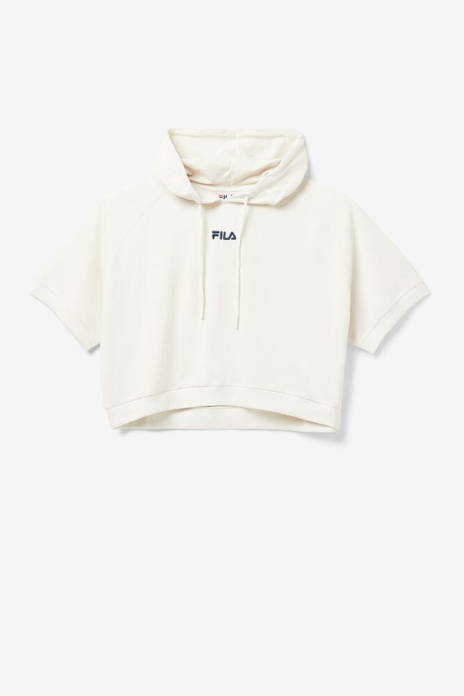 Fila Hoodie Womens White - Genoveffa Short Sleeve - Philippines 7943051-XW